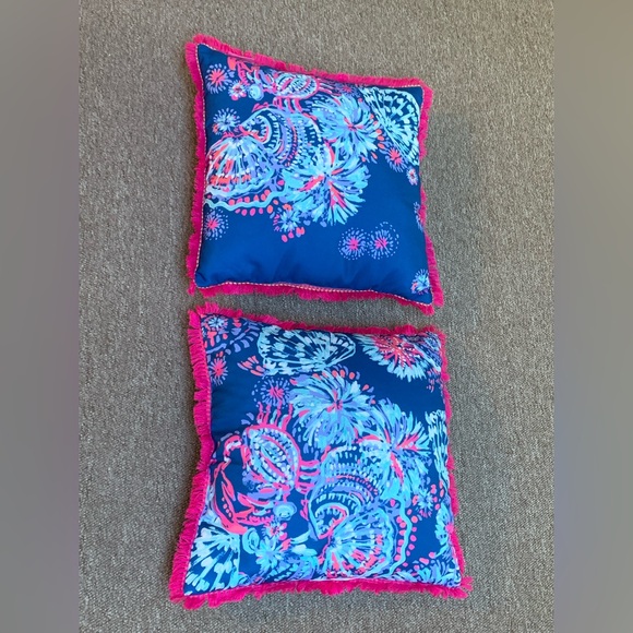 FINAL PRICE Lilly Pulitzer Blue and Pink Decorative Pillows